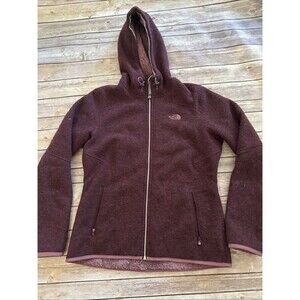 Women's North Face Fleece Lined Magenta Jacket Hooded Pink Size M